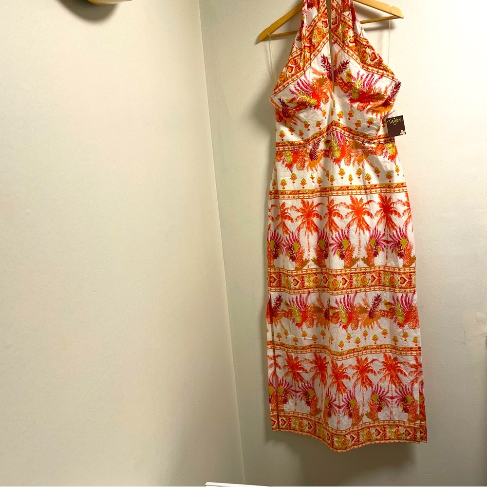 Taylor Maxi Halted Sleeveless Cold Shoulder Maxi Dress Size 12
